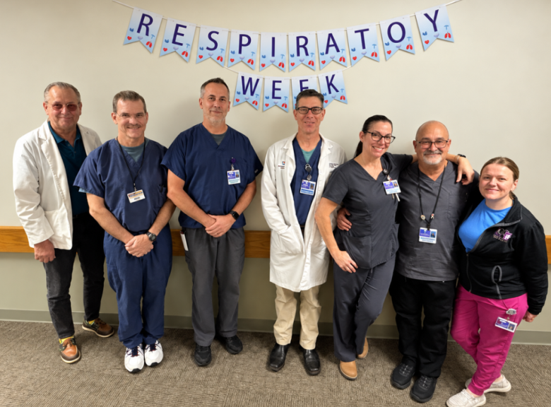 group of people celebrating Respiratory Care Week.